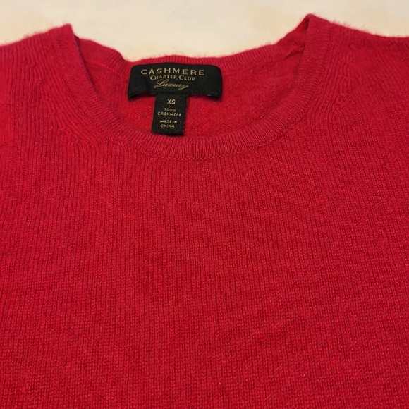 Charter Club  100% Cashmere   Long sleeve Sweater  Crewneck   True Red   Size XS - Picture 4 of 7